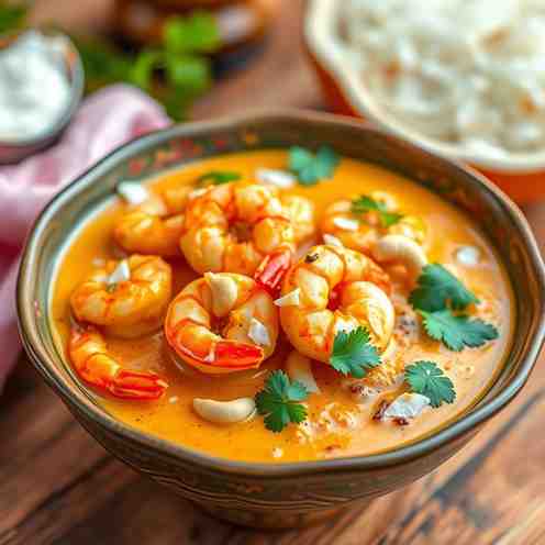 Indian Curry - Creamy Coconut-Cashew Shrimp